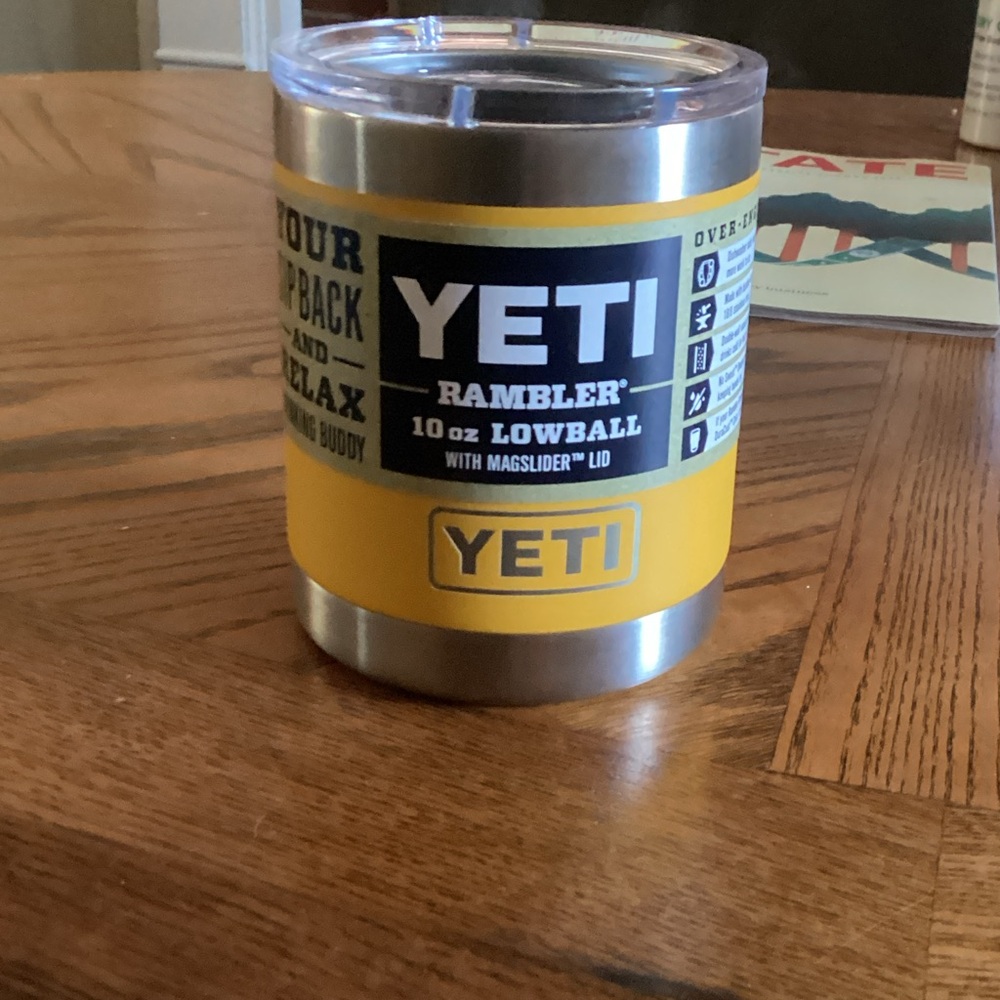 YETI Rambler 10 oz Lowball with Yellow Band